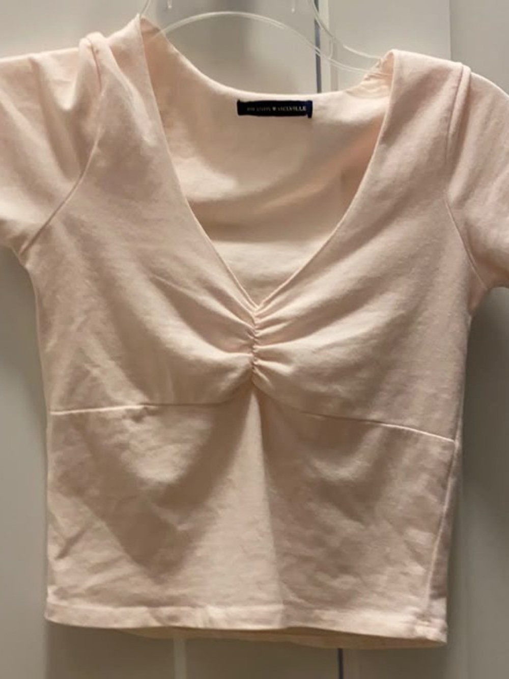 Brandy Melville Pink Gina Top - Short Sleeve V-Neck